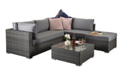 Savannah Corner Sofa Set - Grey
